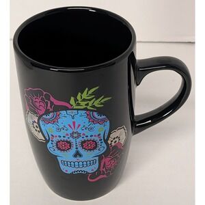 ICUP 2022 Sugar Skull Coffee / Tea Mug Day of the Dead 18 oz Metallic Flower